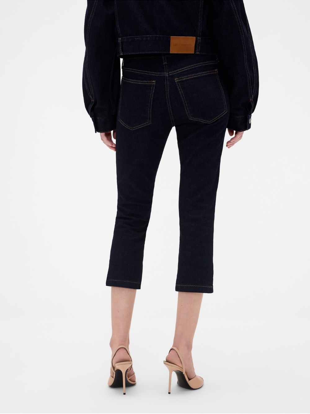 Cropped Slim Ankle Jeans in Dark Indigo